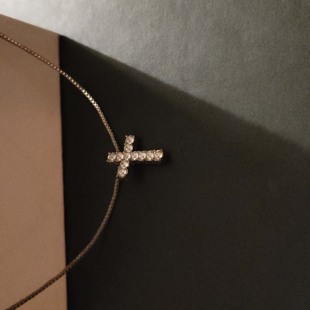 Silver Metal Chain Cross 💠✝️ 8.5" Chain Necklace - Picture 5 of 16